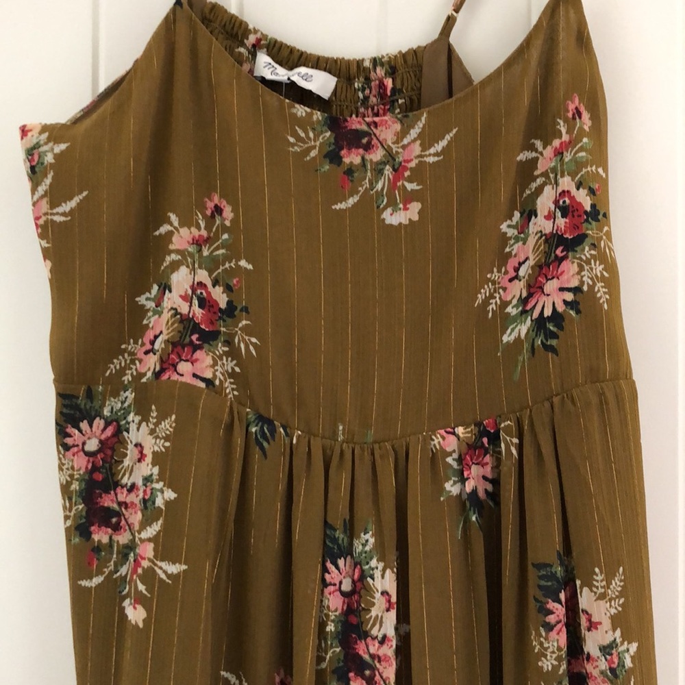 Madewell Floral Maxi Dress in Olive and Pink